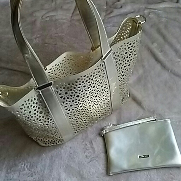 🌟 Azaya Blue Gold Natalie Tote Bag - Picture 1 of 5